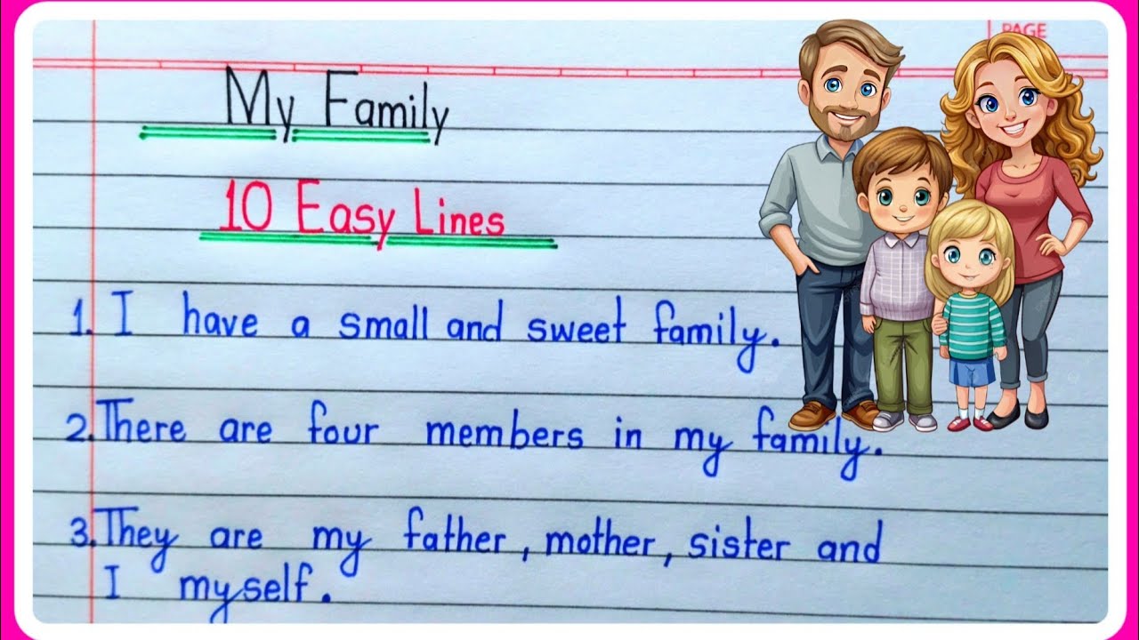 My Family 10 Lines / 10 Lines On My Family In English/Essay On My Family/My Family Essay In English 