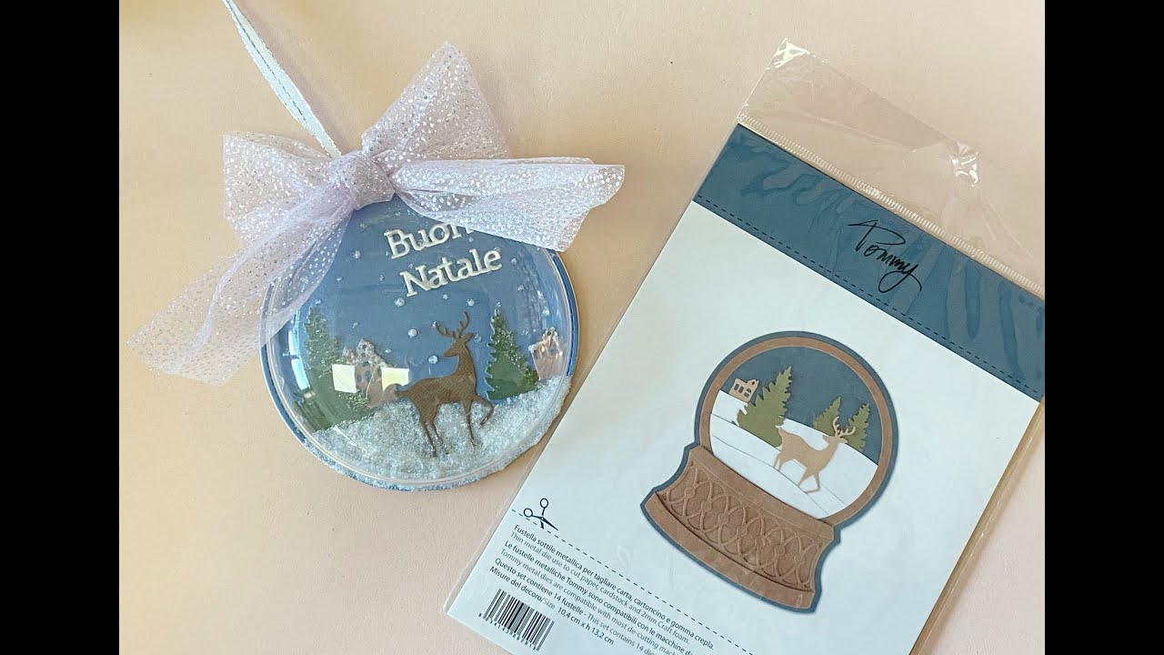 Decorazione di Natale in palla plexiglas con fustelle Tommy