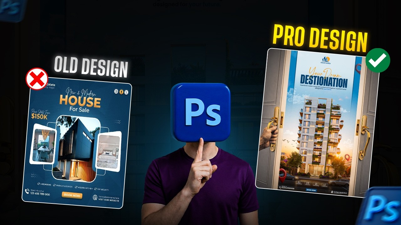 Create Stunning Real Estate Ad Design (Full Tutorial + Free Assets) | Photoshop Beginner to Pro