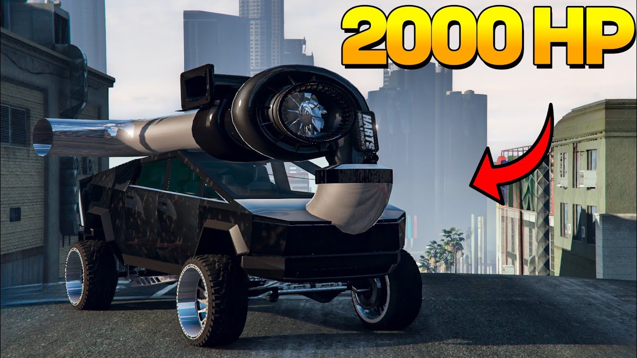 Le puse un motor de 2000 HP a una Cybertruck y ahora es la más rápida de la ciudad | GTA 5 RP