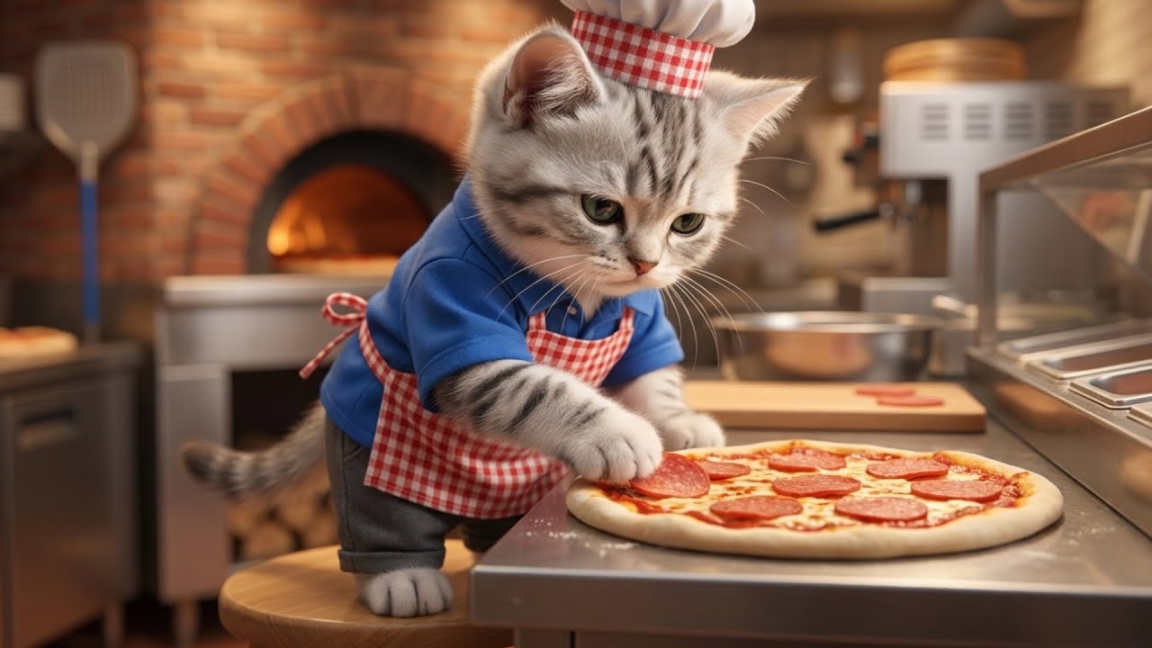 ご注文どうぞ!!ピザ屋さんでアルバイト   ねこの一日に密着🐱🍕