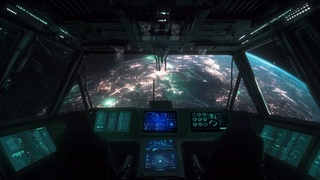 Radio Chatter from the Navigation Deck of the Spaceship Carrier. Sci-Fi Ambiance for Sleep Study