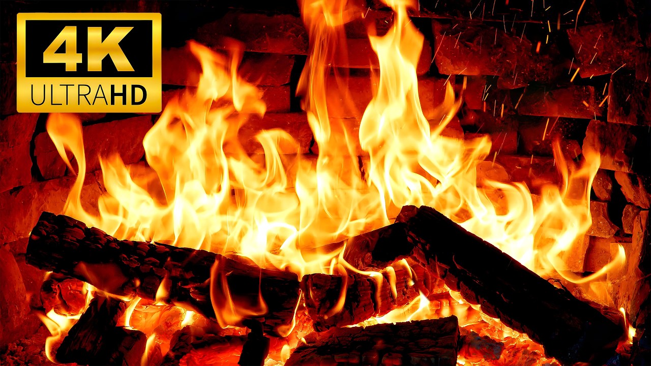 The BEST 4K UHD Fireplace 🔥 Burning Fireplace & Crackling Fire Sounds | Relaxing Fireplace Ambience