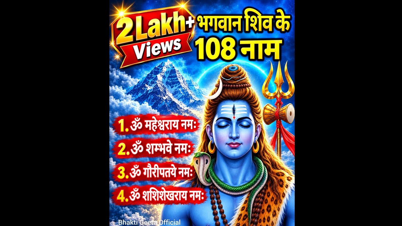Shiv Ji 108 Names | भगवान शिव के 108 नाम | कलियुग का सबसे बड़ा कवच | यह नाम है महादेव की महाशक्ति