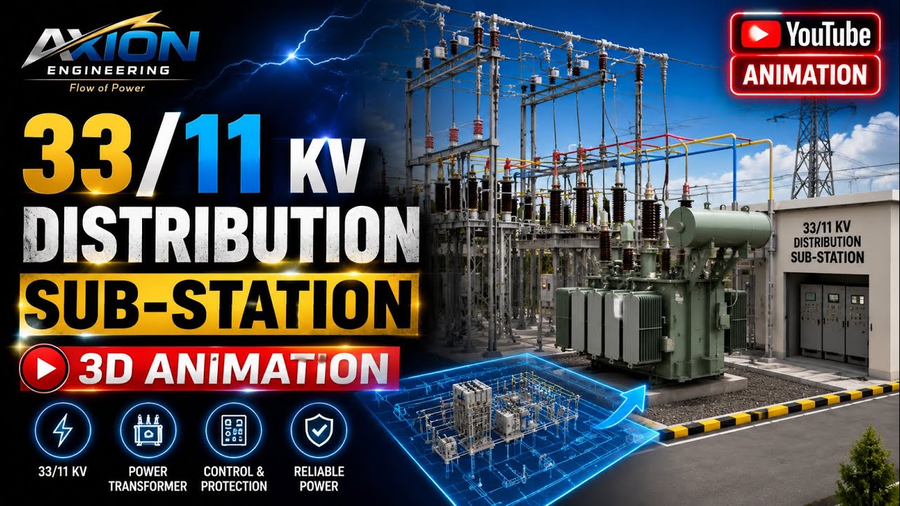 33/11 KV || DISTRIBUTION || SUB- STATION || 3D Animation