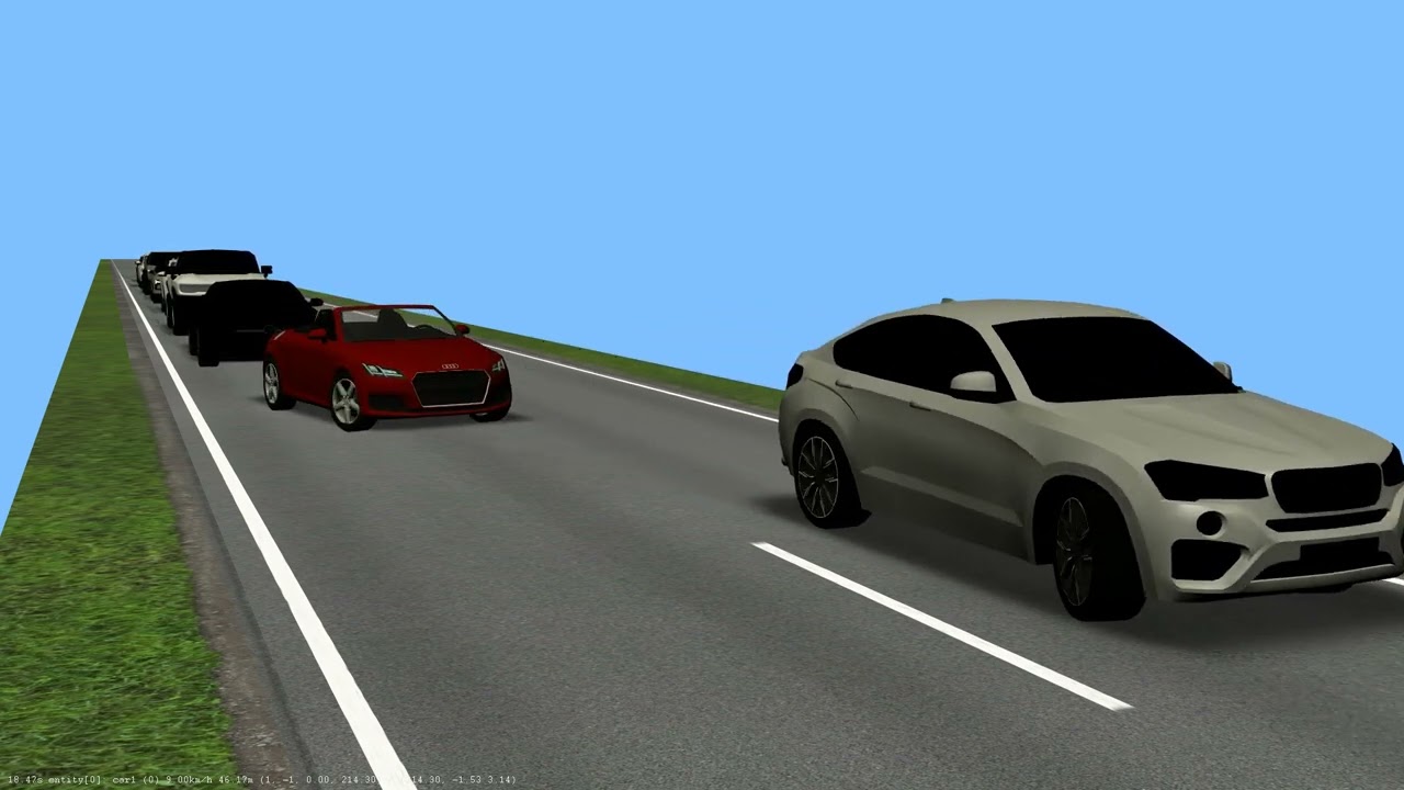 esmini - car walk, featuring 3D vehicle models from openx-assets