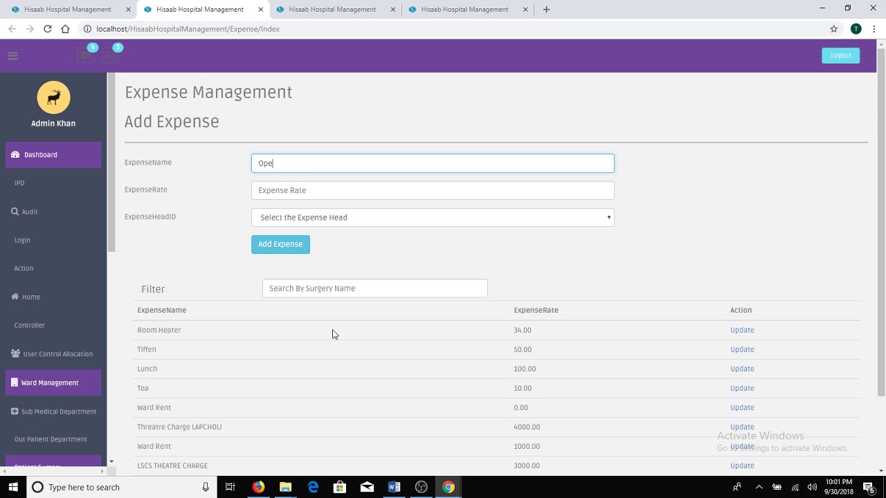 Hospital Management Software- IPD Setup