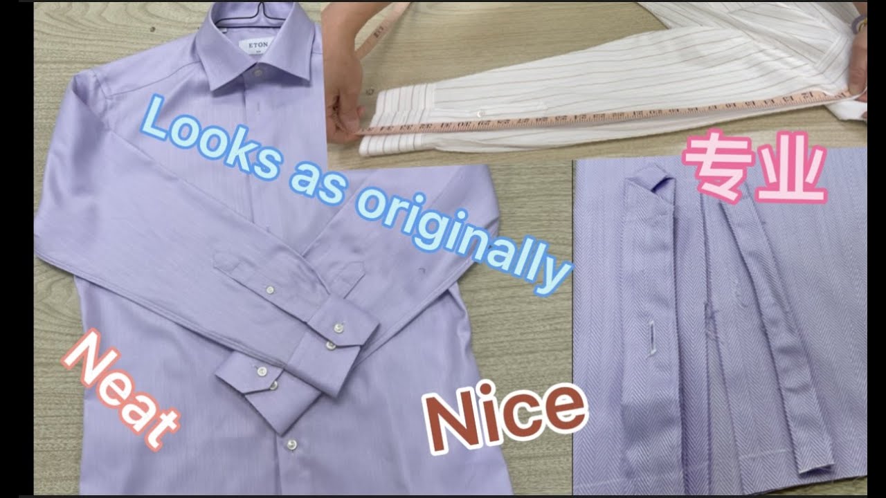 How to shorten men shirt sleeves with two styles