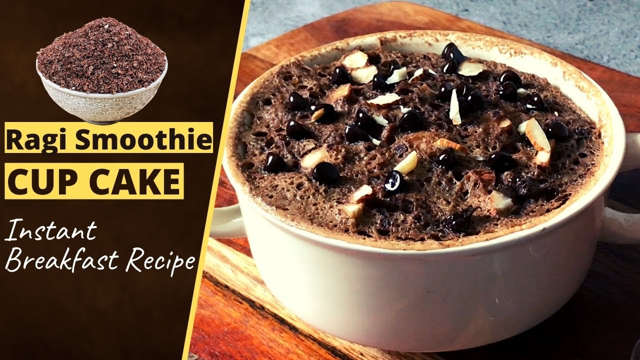 2 Min Ragi Smoothie Cup Cake Recipe | Instant Finger Millets Cake | Healthy Delicious Breakfast