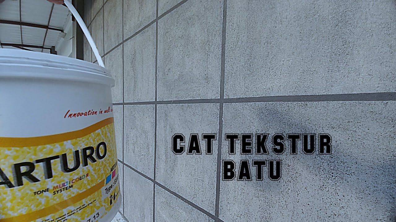 cat Arturo, membuat motif batu alam minimalis di tembok