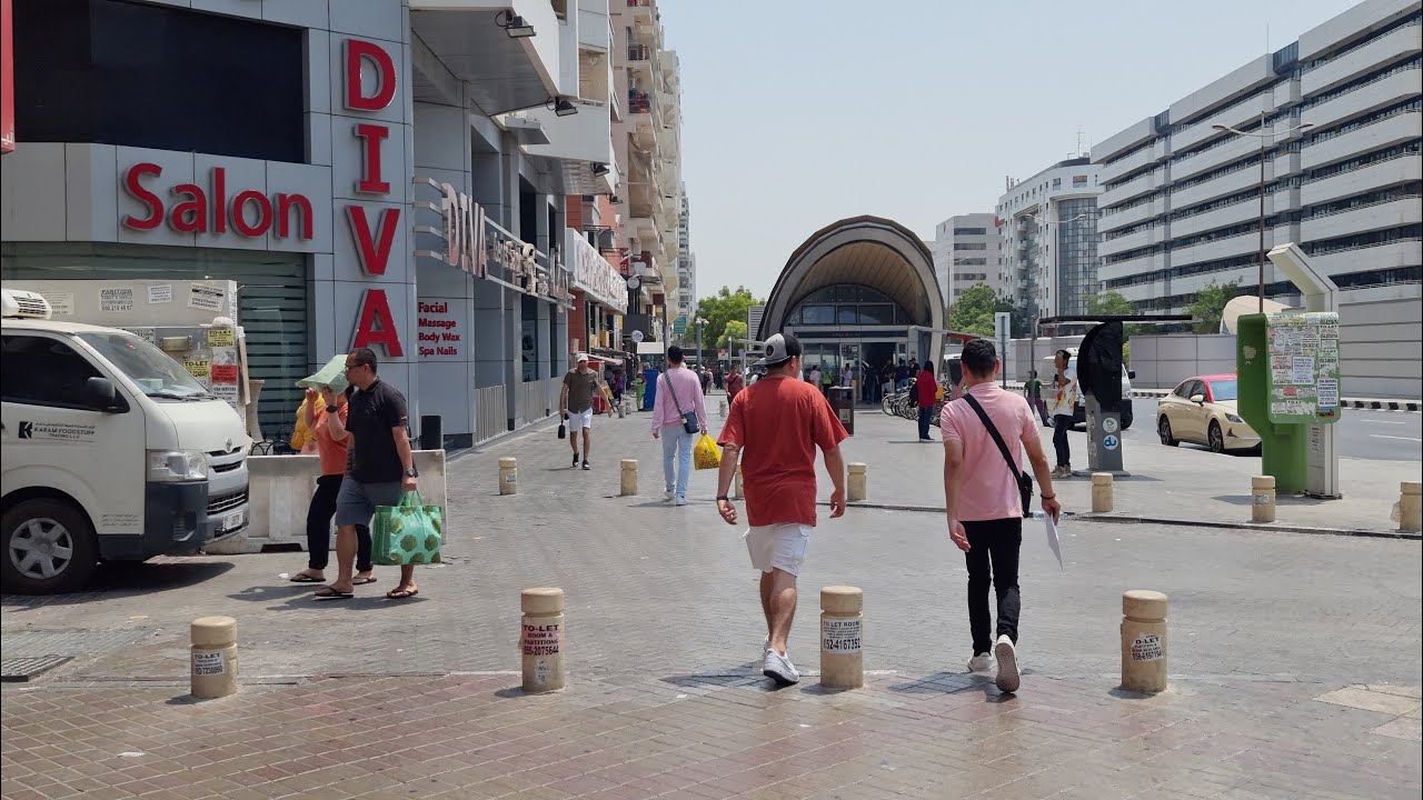 Поездка на метро Дубая: от станции метро Al Rigga до станции метро Burj Khalifa Dubai Mall (маршр...