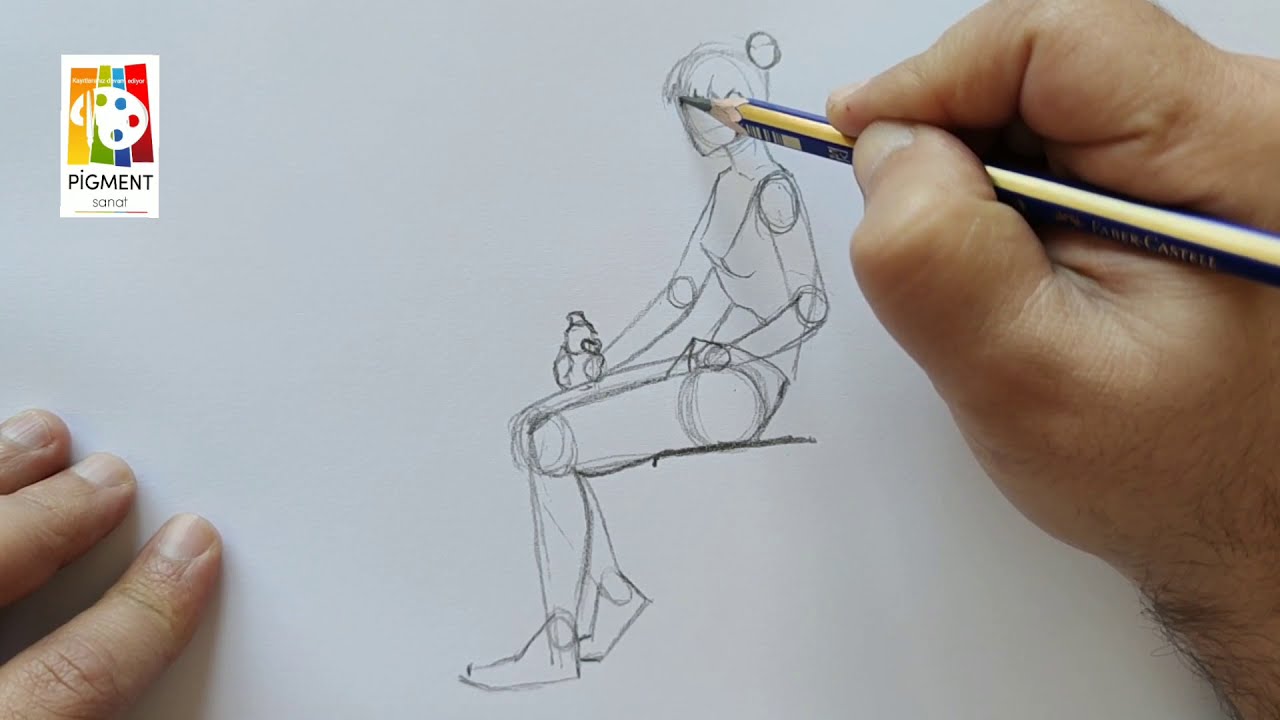 GSF Özel Yetenek Sınavlarına Hazırlık Model Taslağı nasıl çizilir? (kadın profilden) eskiz #model