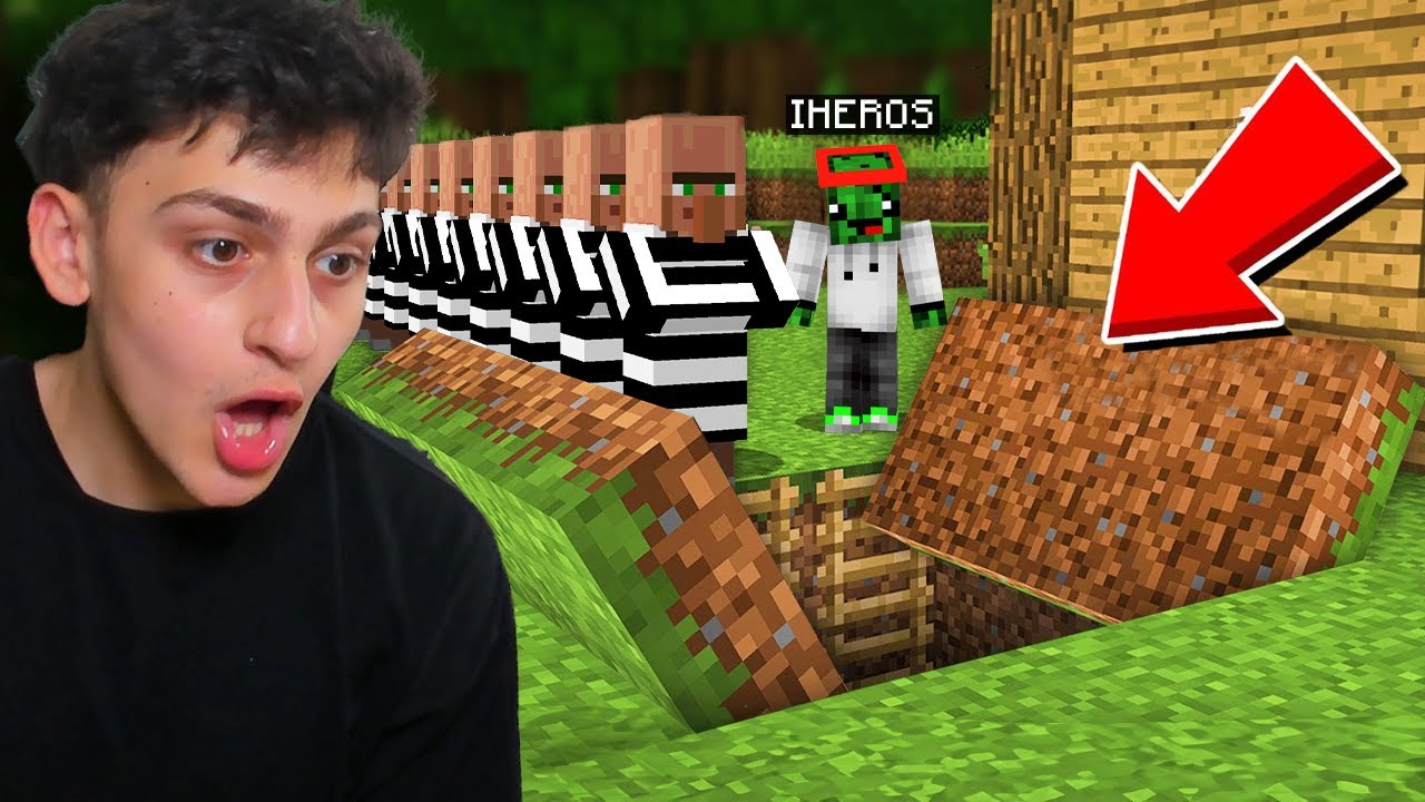 ماين كراف اكتشفت مكان القروين الحرامية السري😨 MINECRAFT
