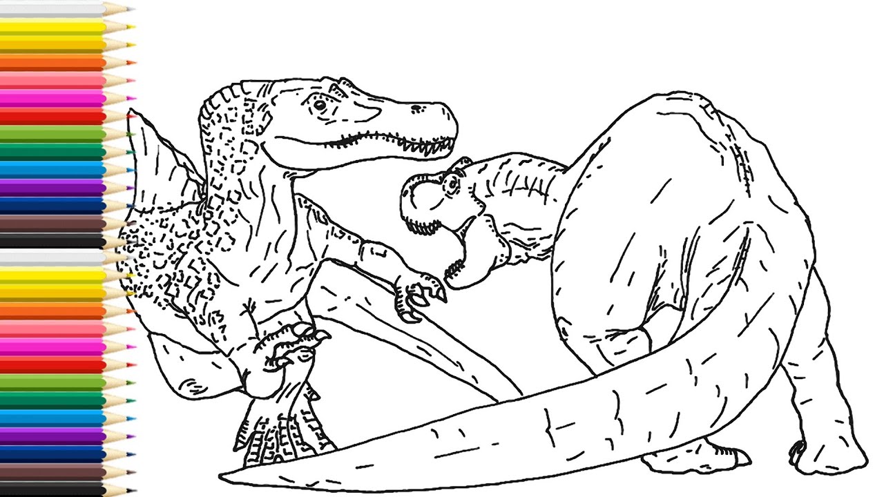 Spinosaurus vs T-Rex | drawing for kids