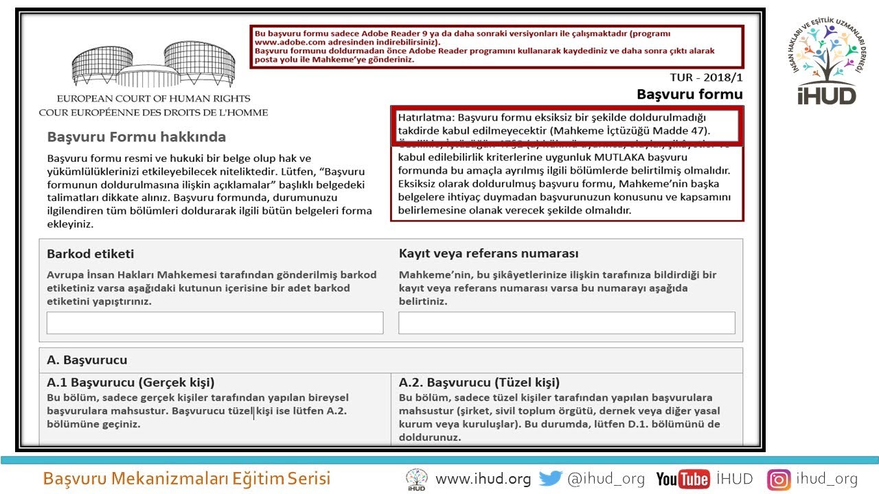 Avrupa İnsan Hakları Mahkemesine başvuru nasıl yapılır? AİHM başvuru formu nasıl doldurulur?