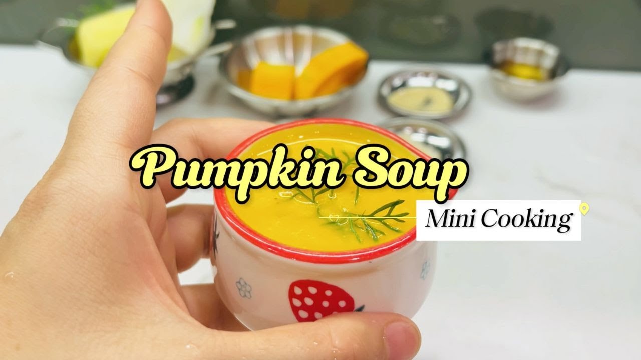 How To Make Miniature PUMPKIN SOUP For Dinner | Yummy Tiny Cooking Food Recipe | Mini Cooking