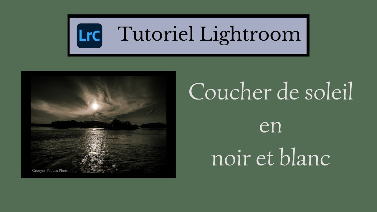 Coucher de soleil en noir et blanc.