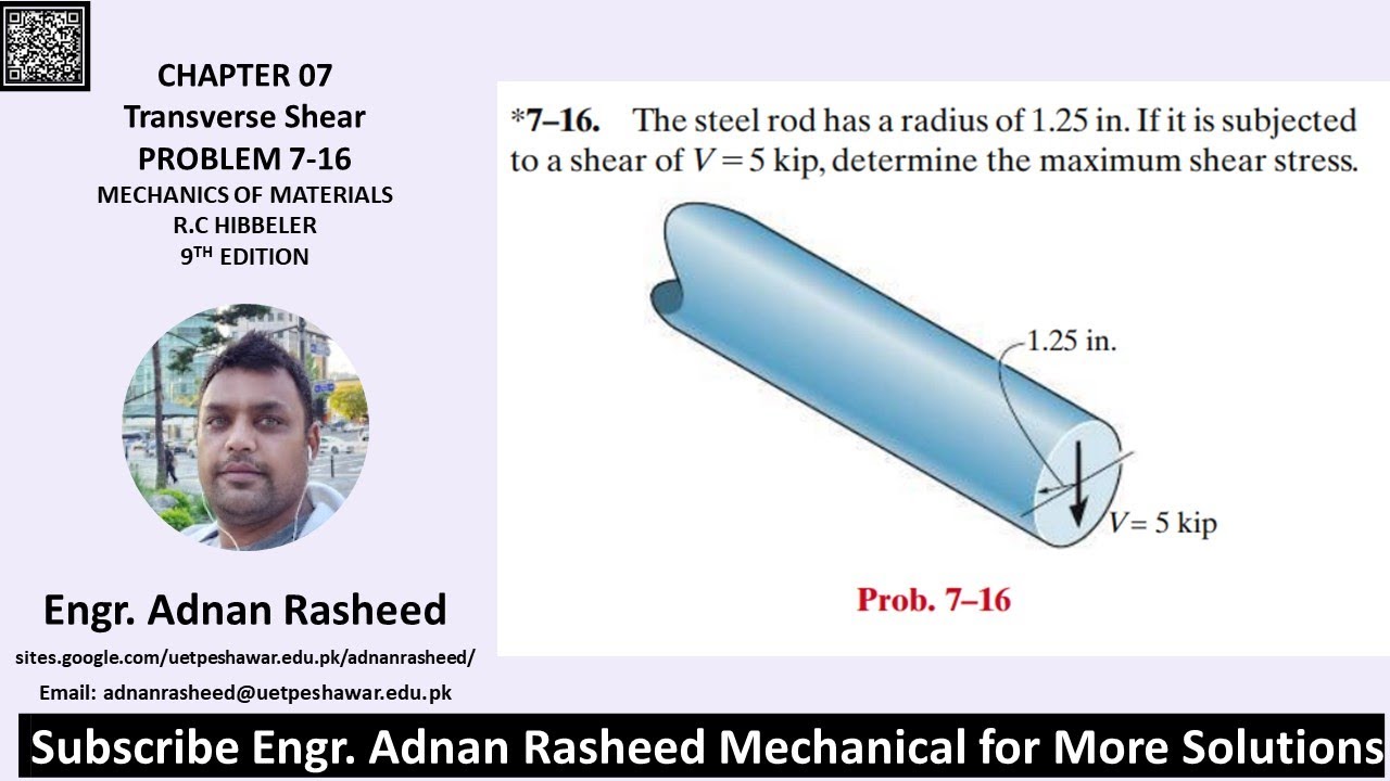 7-16 Transverse Shear | Mechanics of Materials RC Hibbeler