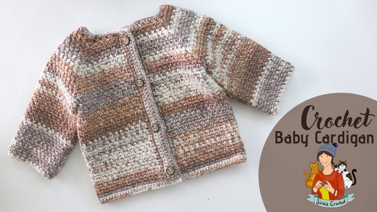 Crochet Easy Baby Cardigan With Moss Stitch