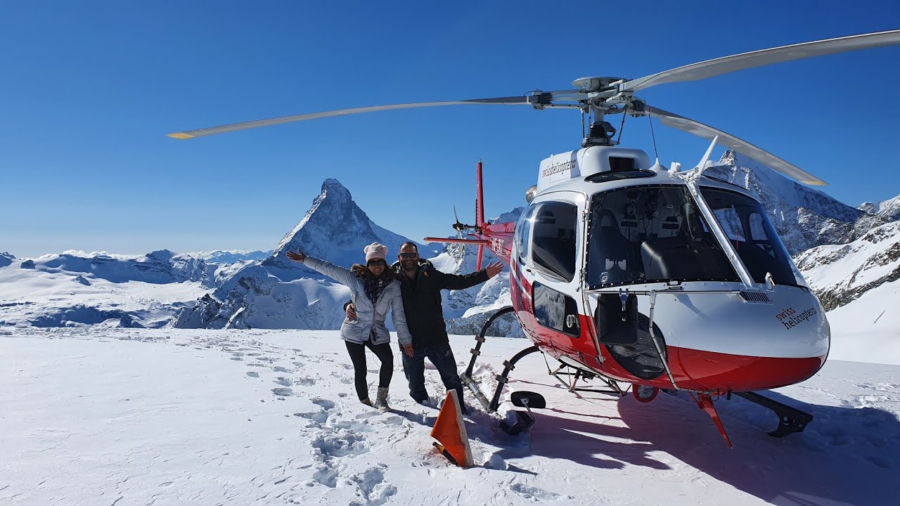 Stunning Swiss Alps Helicopter flight, Matterhorn and Jungfraujoch gorgeous views, beautiful weather