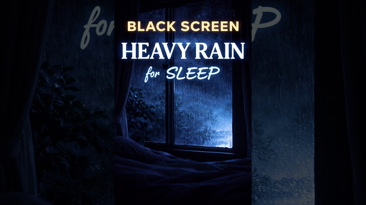 Black Screem   Heavy Rain Sounds for Deep Sleep (No Ads, Sem anúncio) 🌧️ Rain Noise to Sleep