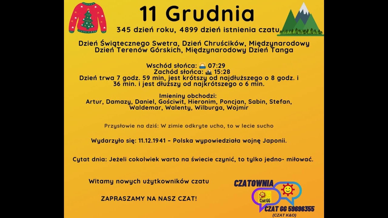 Kartka z Kalendarza - 11 Grudnia - Czatownia Czat GG:59696355