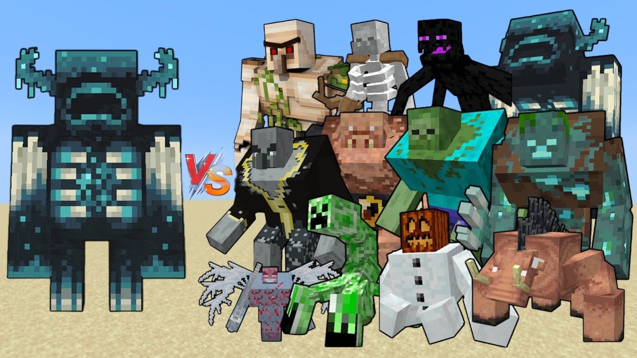 Minecraft Mutant warden and mutant mobs battle #minecraft