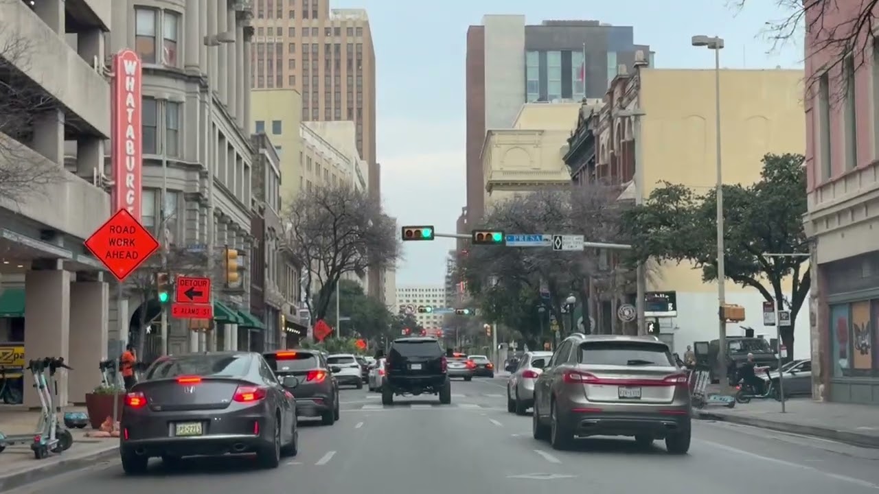 Driving Around POV San Antonio Texas Downtown