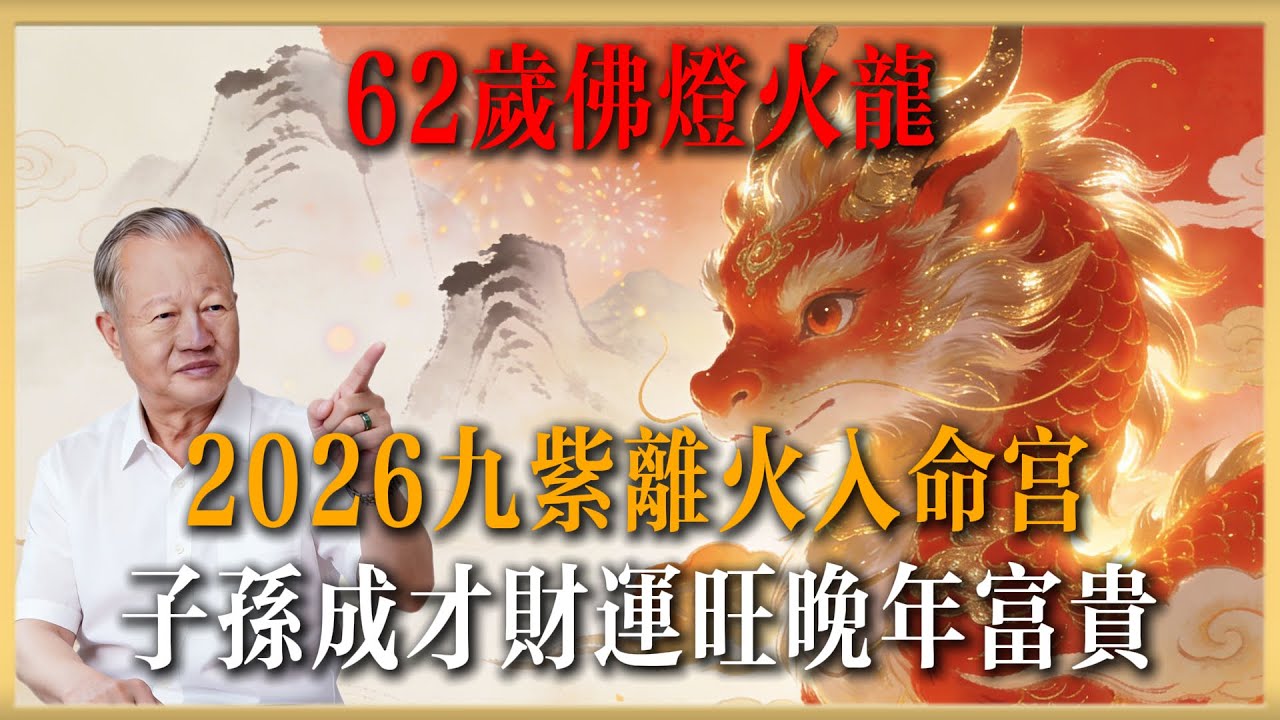 62歲佛燈火龍命中注定的轉折！2026九紫離火入命宮，子孫成才財運旺，晚年富貴已註定#曾仕強#國學經典#國學智慧#曾講國學