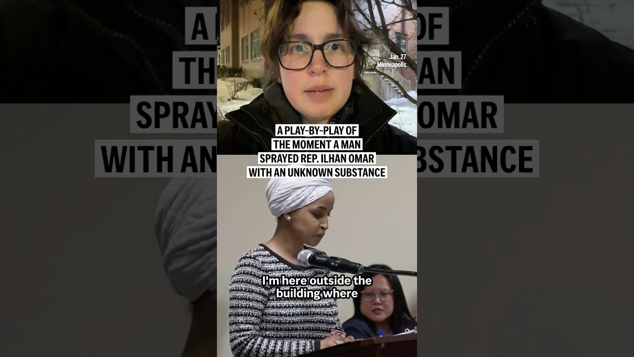 A play-by-play of the moment a man sprayed Rep. Ilhan Omar with an unknown substance