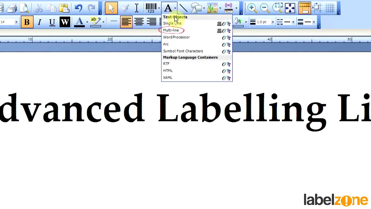 Inserting Single & Multi Line Text Boxes in BarTender