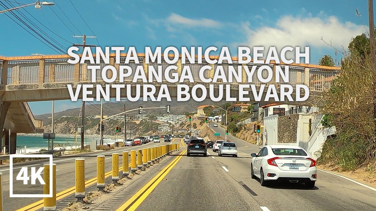 [Full Version] Driving Santa Monica Beach, Topanga Canyon, Ventura Blvd, Los Angeles, California, 4K