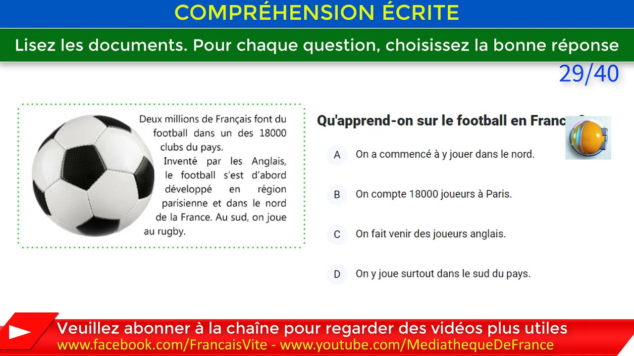 🎯  Test TCF, Test d'entraînement au TCF, Réussir TCF Numéro 9, Partie 2