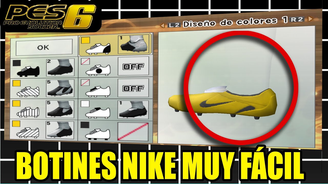 Cómo hacer BOTINES NIKE en PES 6 - SIN PARCHES