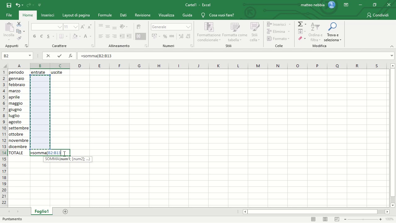 TUTORIAL EXCEL #3 - CREIAMO UN BILANCIO