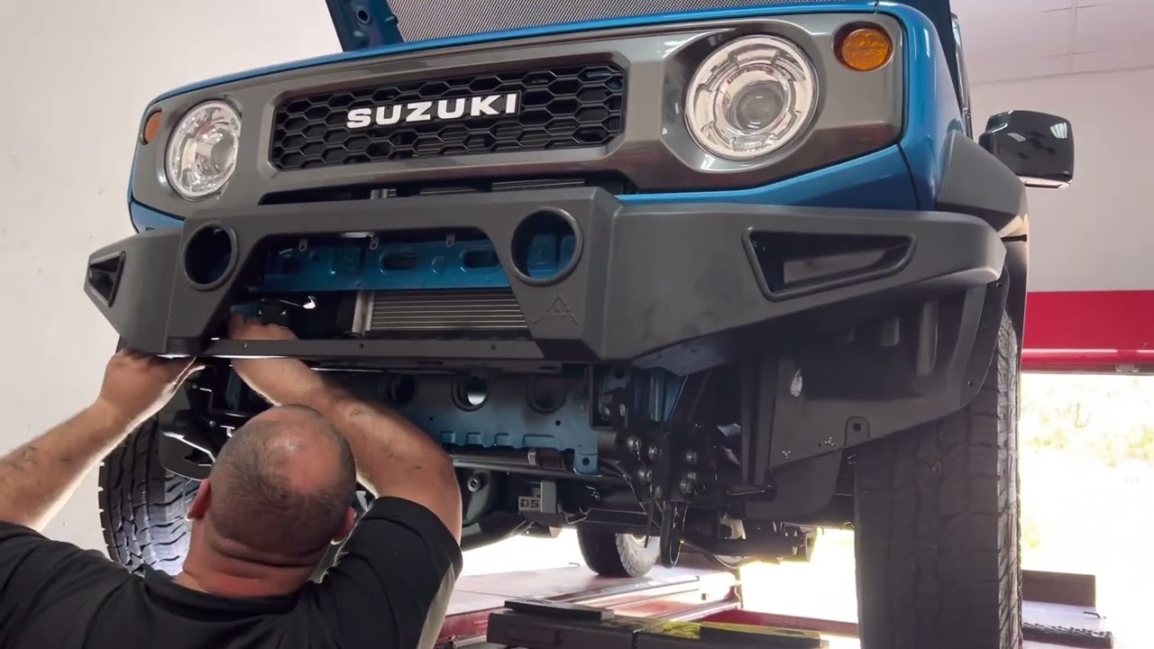 Jimny JB74w Gen 4 Bumper Upgrade, fitting a Des Sol Slimline bumper and a Winch