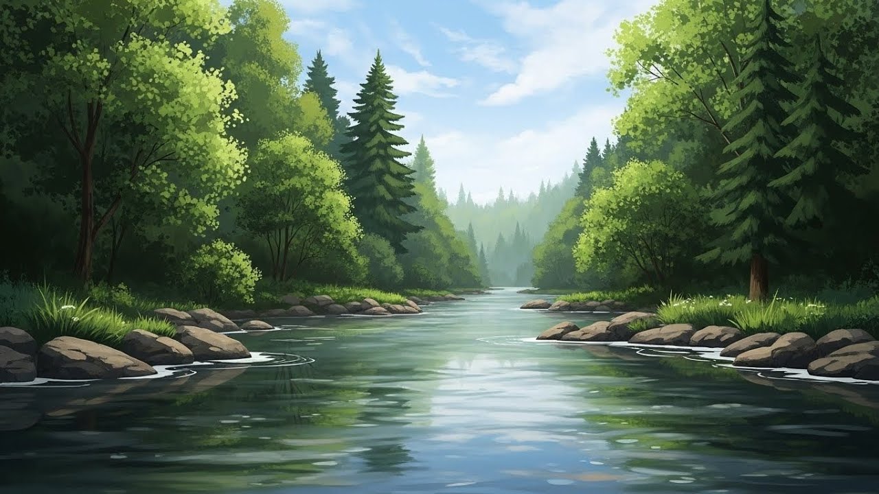 Gentle River Sound Ambience 🌊 Flowing Water for Deep Sleep, Meditation, and Relaxation #1890