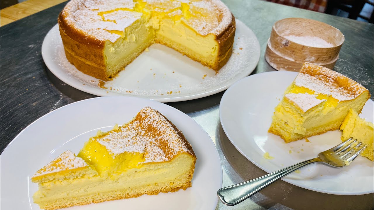 Torta di ricotta cremosa in guscio di frolla ￼