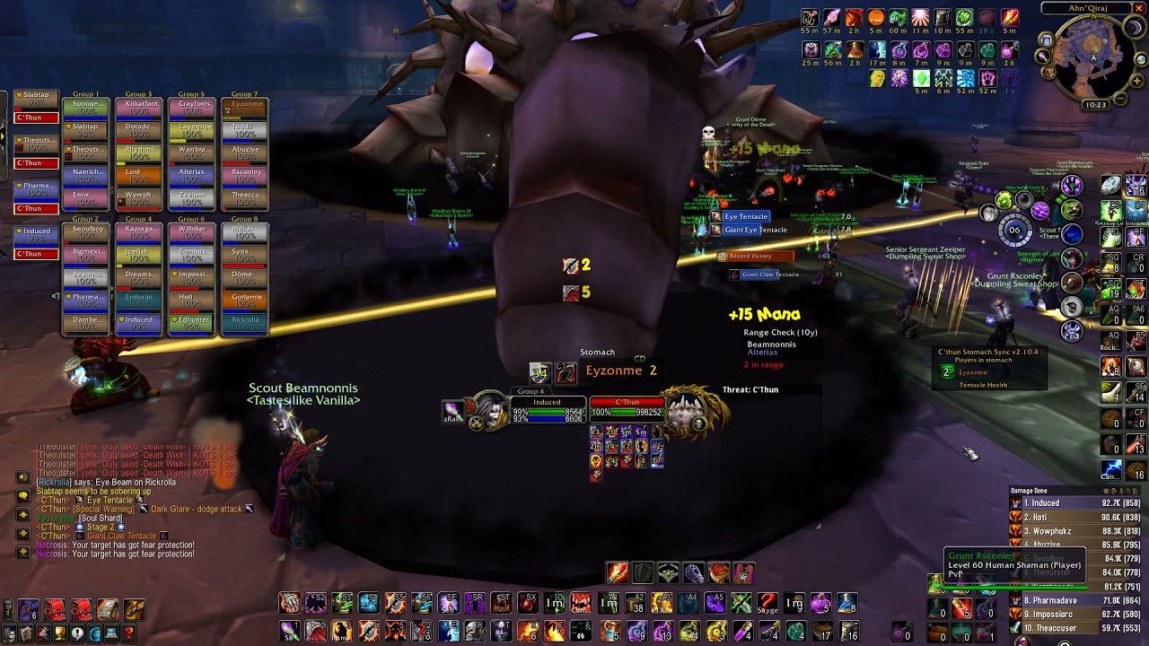 100 parse world record - 785 DPS C'thun - ds/ruin lock pov