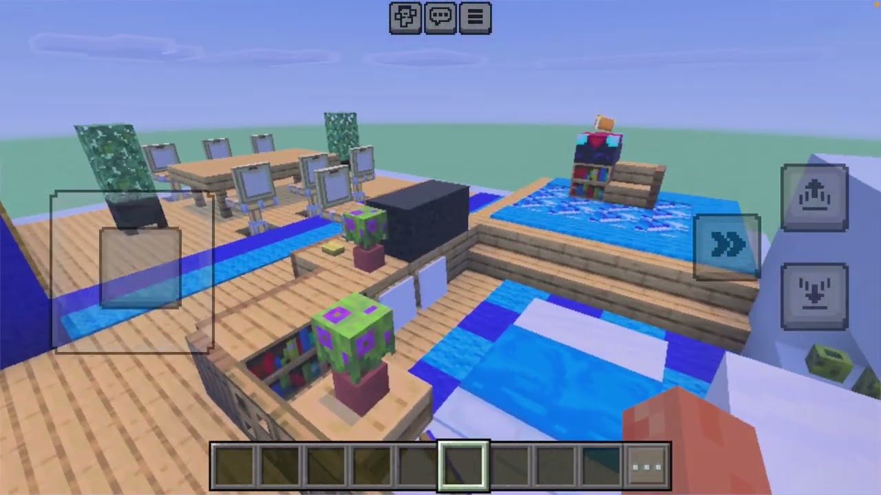 Guys sry for not posting for too long btw here is a blue themed Minecraft bedroom idea or design#yt 