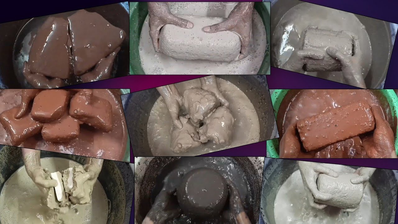 Mouth Watering🤤Dipping Parts of 💦 Crumbling & Paste Mixing/Playing Compilation || ASMR 