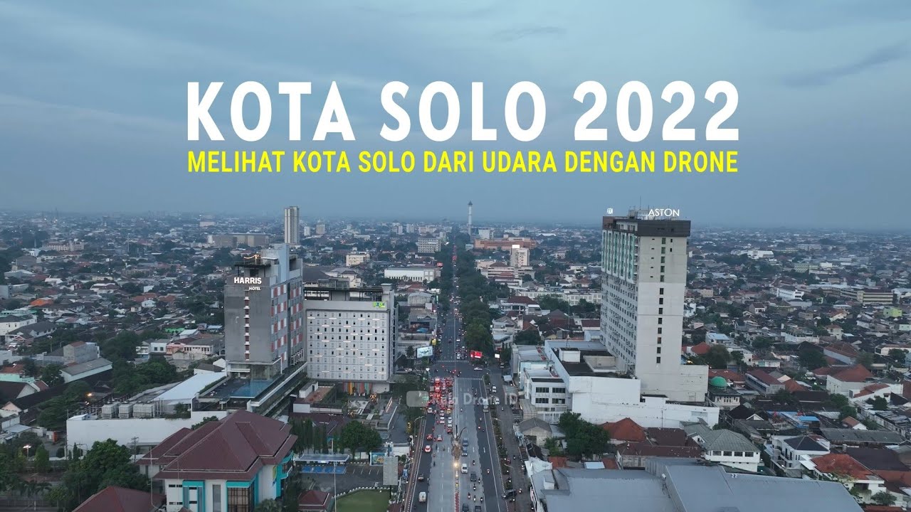 Drone Kota Solo 2022, Melihat Kota Surakarta Jawa Tengan dari Udara Sore Hari