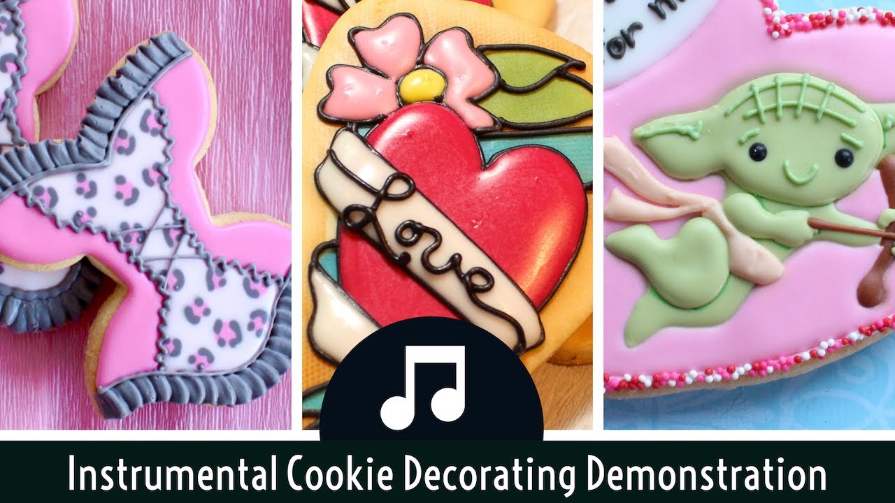 Decorated Valentine's Cookies - Baby Yoda Cookies - Tattoo heart cookies - Sexy leopard corset