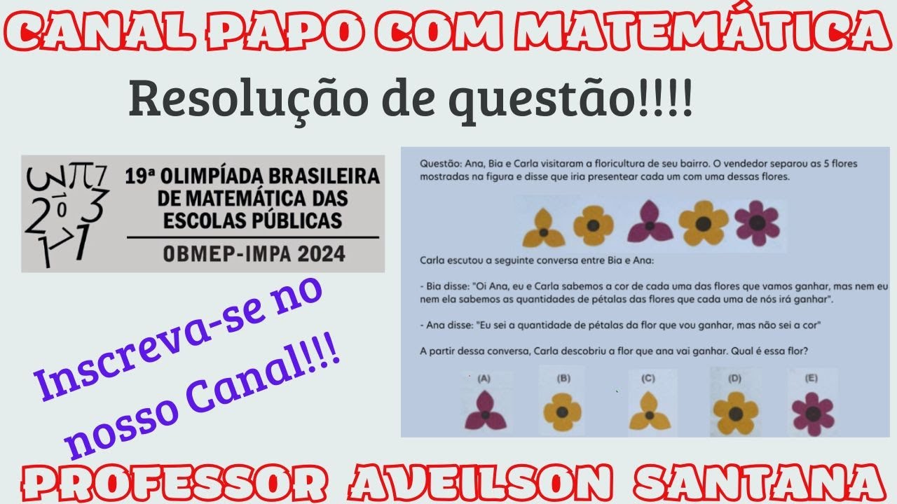 QUESTÃO DAS FLORES OBMEP 2024