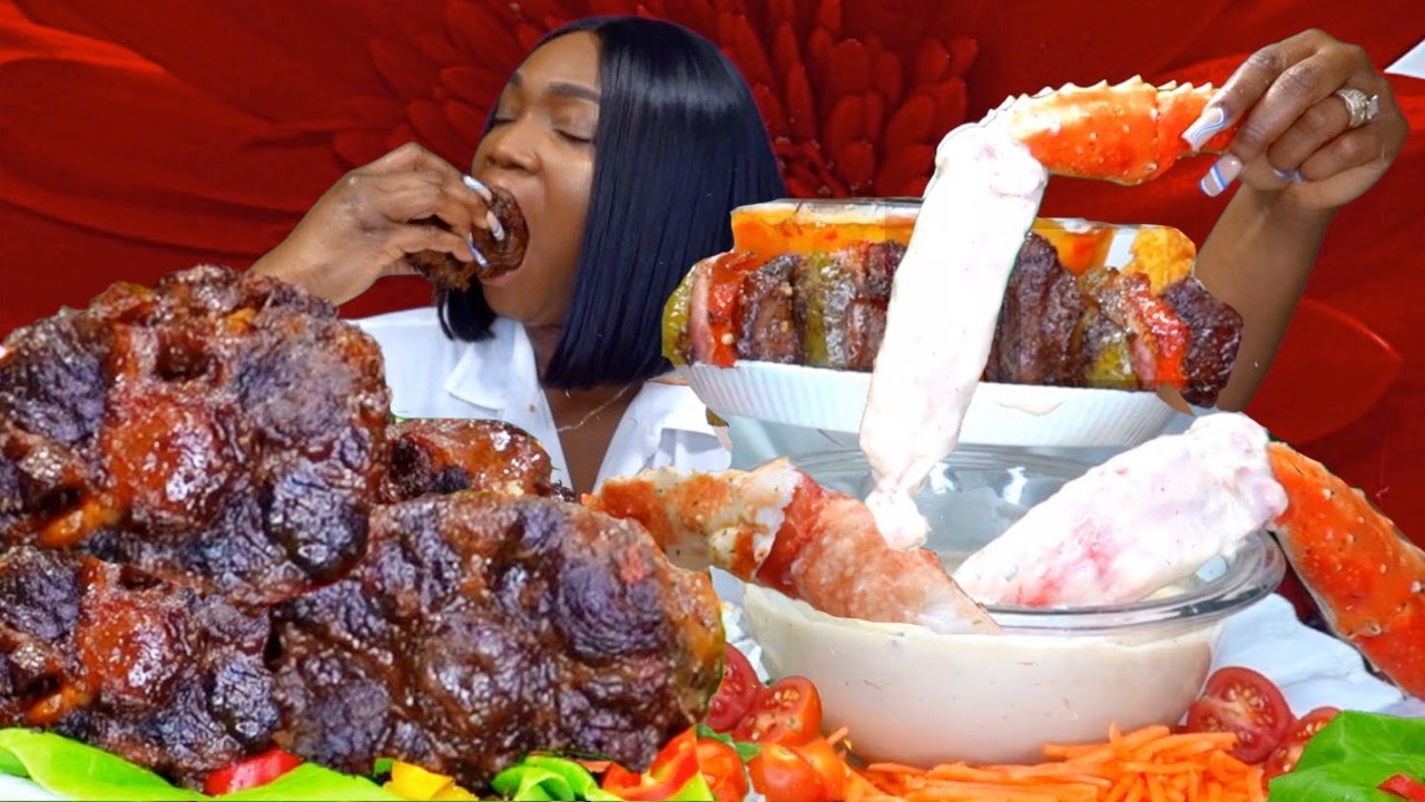 GIANT KING CRAB SEAFOOD BOIL MUKBANG | ALFREDO SAUCE | JUICY OXTAILS MUKBANG | SEAFOOD MUKBANG