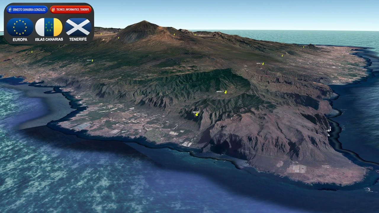 ✅Islas Canarias Tenerife 🗻 Mapa 3D UHD