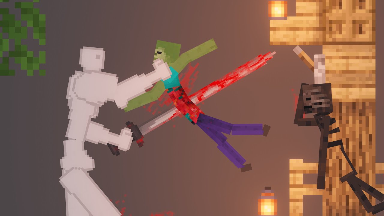 Minecraft Mobs Attack People in People Playground (Part 2)