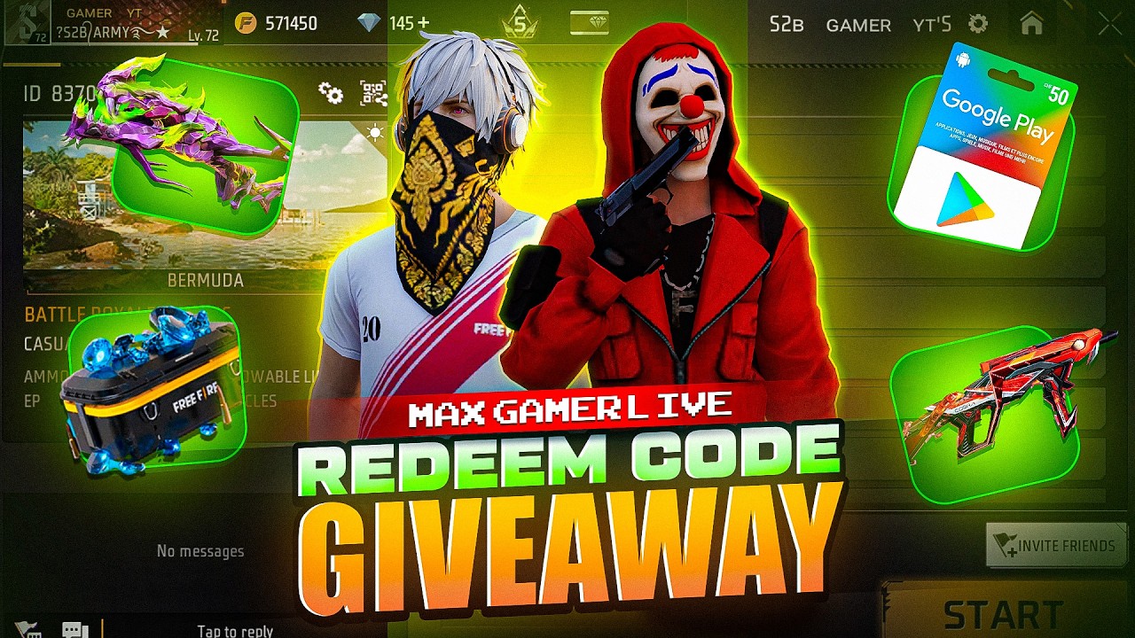 Giveaway Stream 🔴 Reedim Code Giveaway & Diomand Gift 😍 #giveaway #freefirelive #shortslive