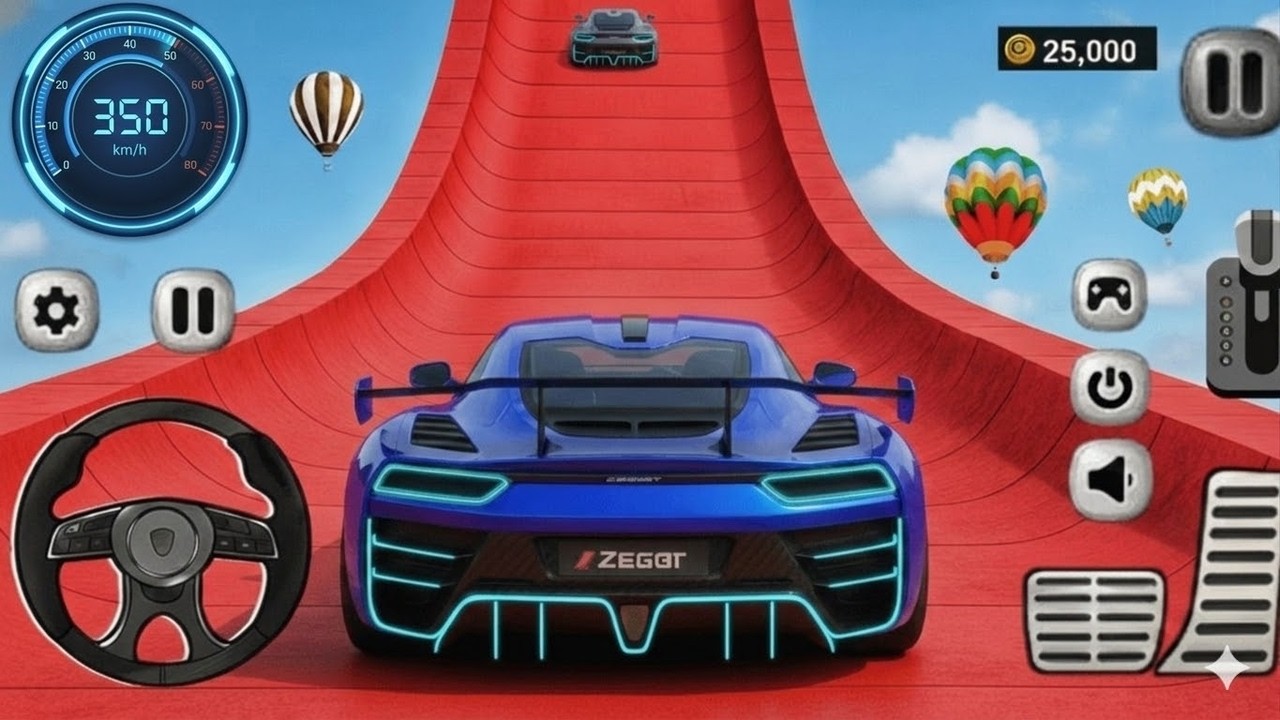 Mega Ramp Monster Car Racing 3D – Extreme Car Stunts on Impossible Tracks | Android Gameplay