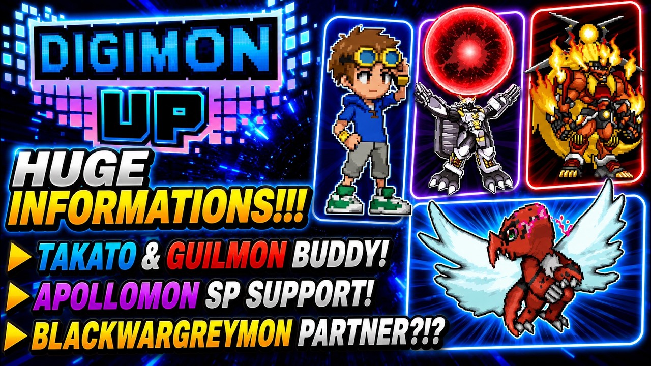 Digimon Up &mdash; ОГРОМНЫЕ УТЕЧКИ! НОВЫЕ Бадди, SP-поддержка и партнёры?! Такато, БлэкВарГреймон и Апо...